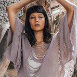 Dry Lavender Hand Loomed Raw Cotton Top - AYA SW IDR