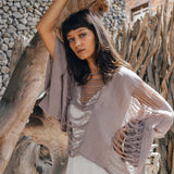 Dry Lavender Hand Loomed Raw Cotton Top - AYA SW IDR