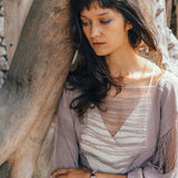 Dry Lavender Hand Loomed Raw Cotton Top - AYA SW IDR