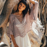 Dry Lavender Hand Loomed Raw Cotton Top - AYA SW IDR