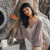 Dry Lavender Hand Loomed Raw Cotton Top - AYA SW IDR