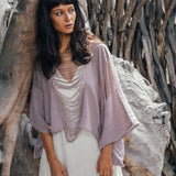Dry Lavender Hand Loomed Raw Cotton Top - AYA SW IDR