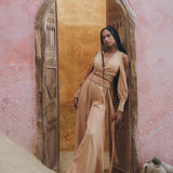 Dusty Pink Ambrosia Set Top and Pants • Organic Boho Top & Trousers for Women • Casual Set - AYA SW IDR