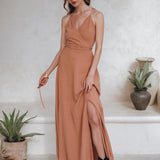 Dusty Pink Boho Bridesmaid Dress • Open Back Elegant Dress - AYA SW IDR