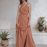 Dusty Pink Boho Bridesmaid Dress • Open Back Elegant Dress - AYA SW IDR
