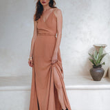 Dusty Pink Boho Bridesmaid Dress • Open Back Elegant Dress - AYA SW IDR