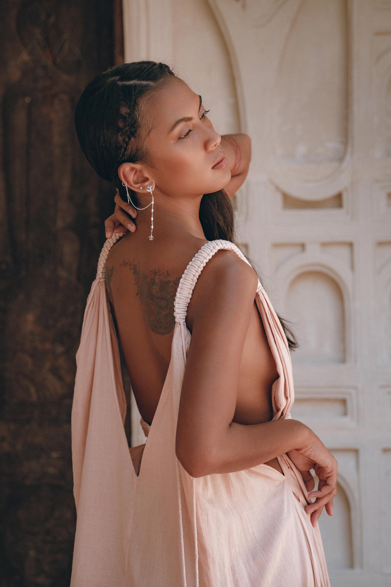 Dusty Pink Greek Dress • Pink Multiway Dress • Boho Wedding Dress - AYA SW IDR