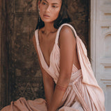 Dusty Pink Greek Dress • Pink Multiway Dress • Boho Wedding Dress - AYA SW IDR