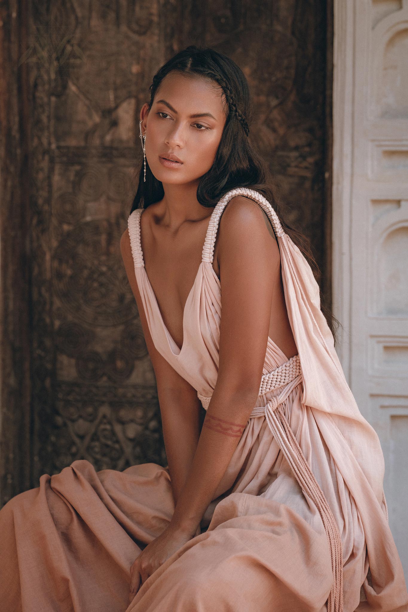Dusty Pink Greek Dress • Pink Multiway Dress • Boho Wedding Dress - AYA SW IDR