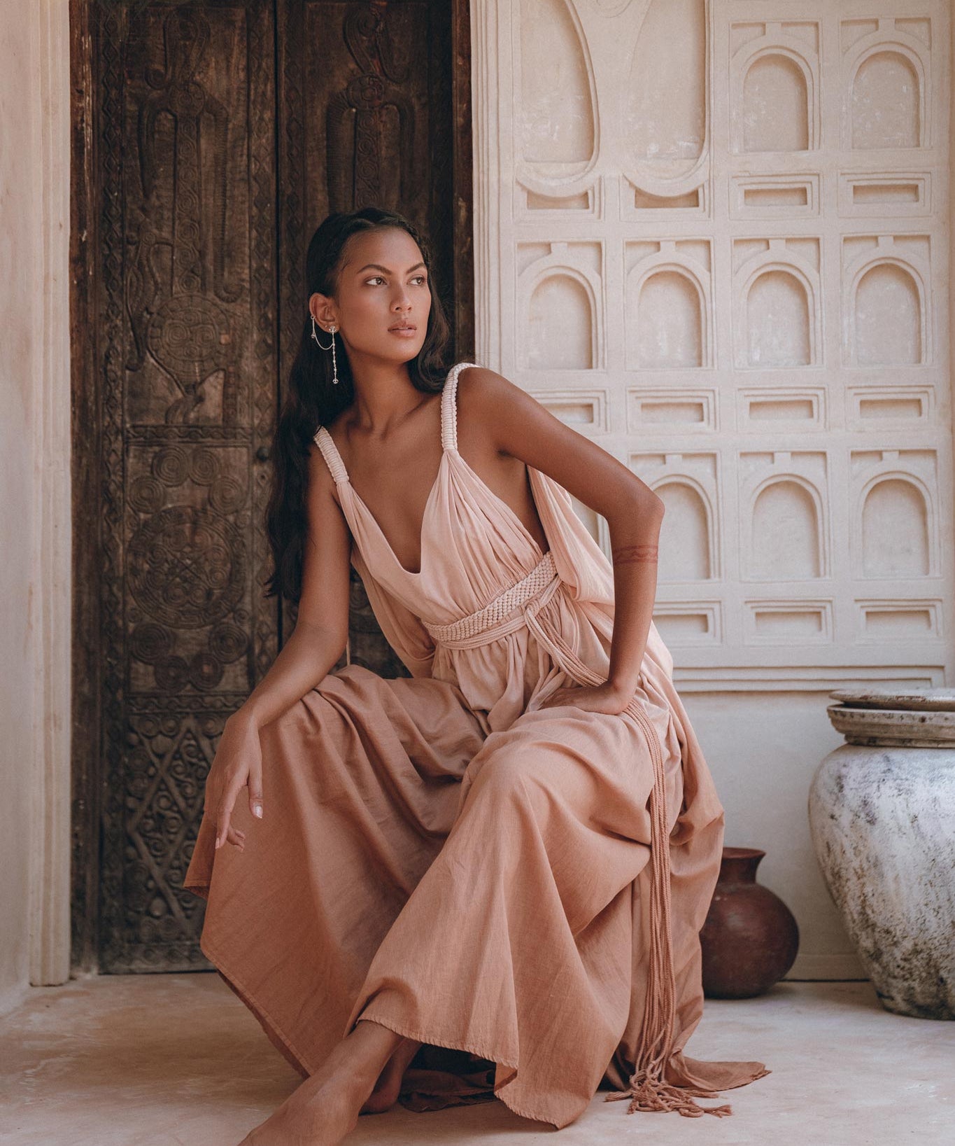 Dusty Pink Greek Dress • Pink Multiway Dress • Boho Wedding Dress - AYA SW IDR