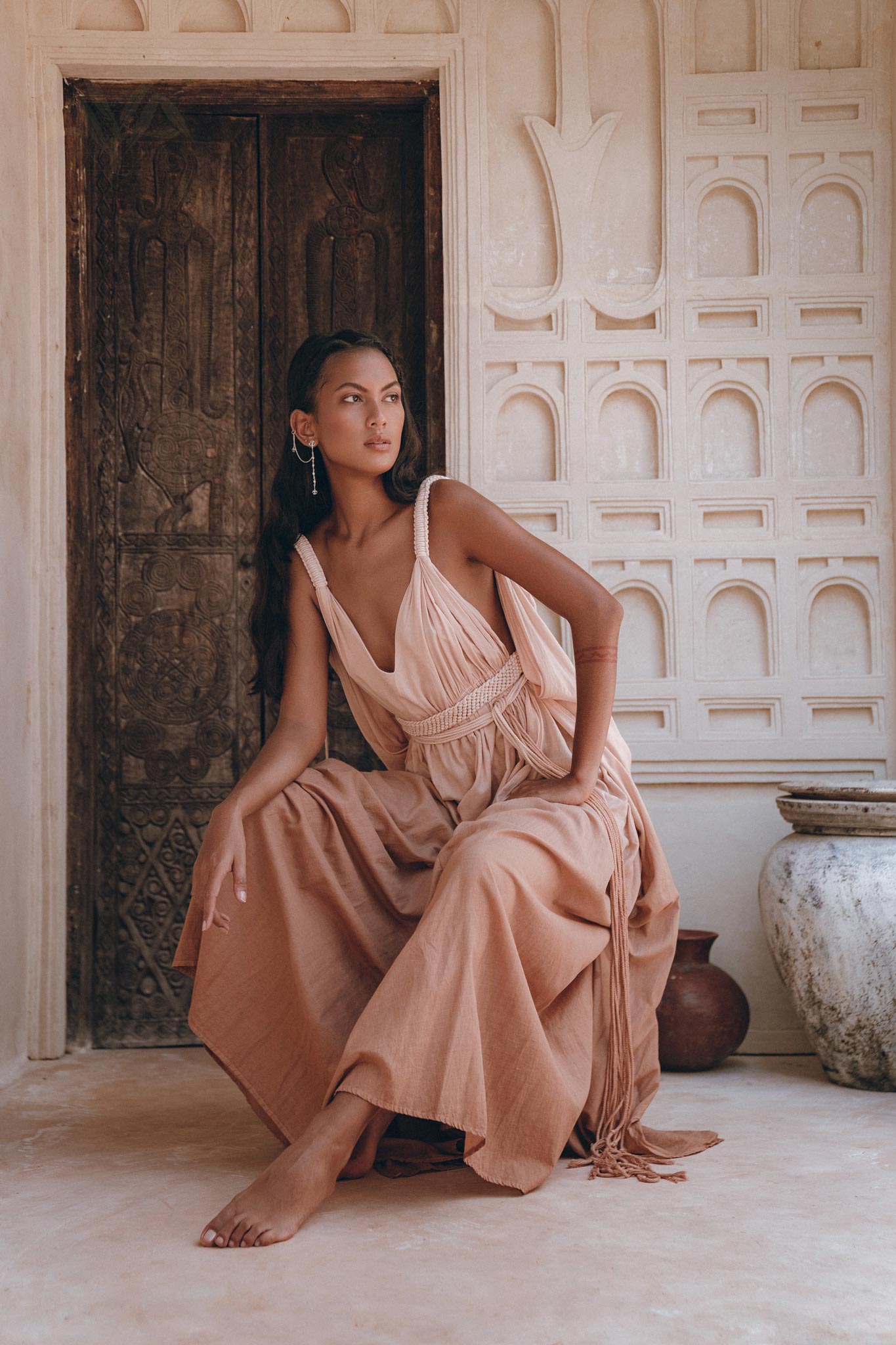 Dusty Pink Greek Dress • Pink Multiway Dress • Boho Wedding Dress - AYA SW IDR