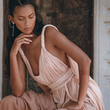 Dusty Pink Greek Dress • Pink Multiway Dress • Boho Wedding Dress - AYA SW IDR