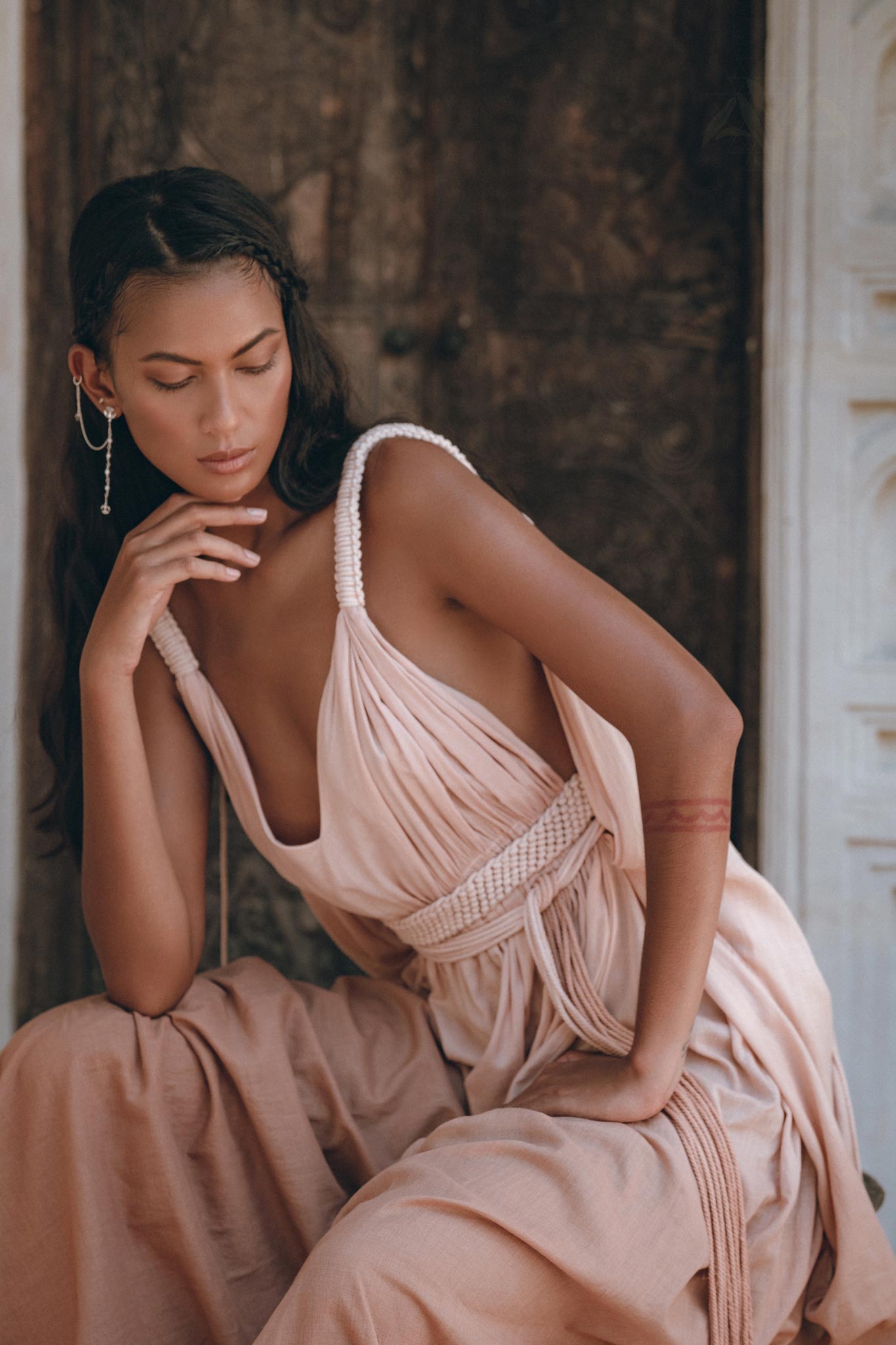 Dusty Pink Greek Dress • Pink Multiway Dress • Boho Wedding Dress - AYA SW IDR