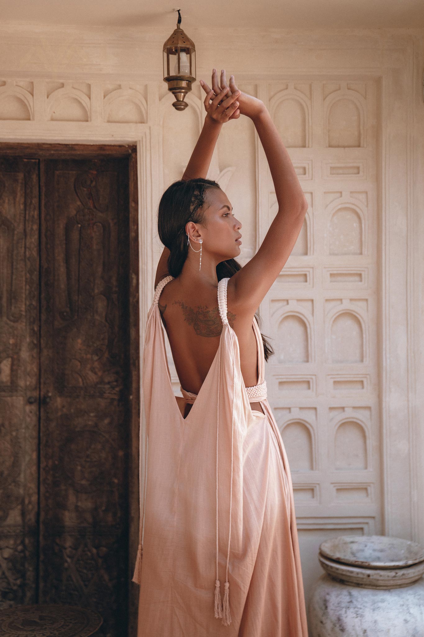 Dusty Pink Greek Dress • Pink Multiway Dress • Boho Wedding Dress - AYA SW IDR