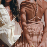 Dusty Pink Greek Goddess Dress • Grecian Dress • Boho Bridesmaid Dress - AYA SW IDR