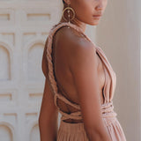 Dusty Pink Greek Goddess Dress • Grecian Dress • Boho Bridesmaid Dress - AYA SW IDR