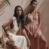 Dusty Pink Greek Goddess Dress • Grecian Dress • Boho Bridesmaid Dress - AYA SW IDR