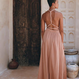 Dusty Pink Greek Goddess Dress • Grecian Dress • Boho Bridesmaid Dress - AYA SW IDR