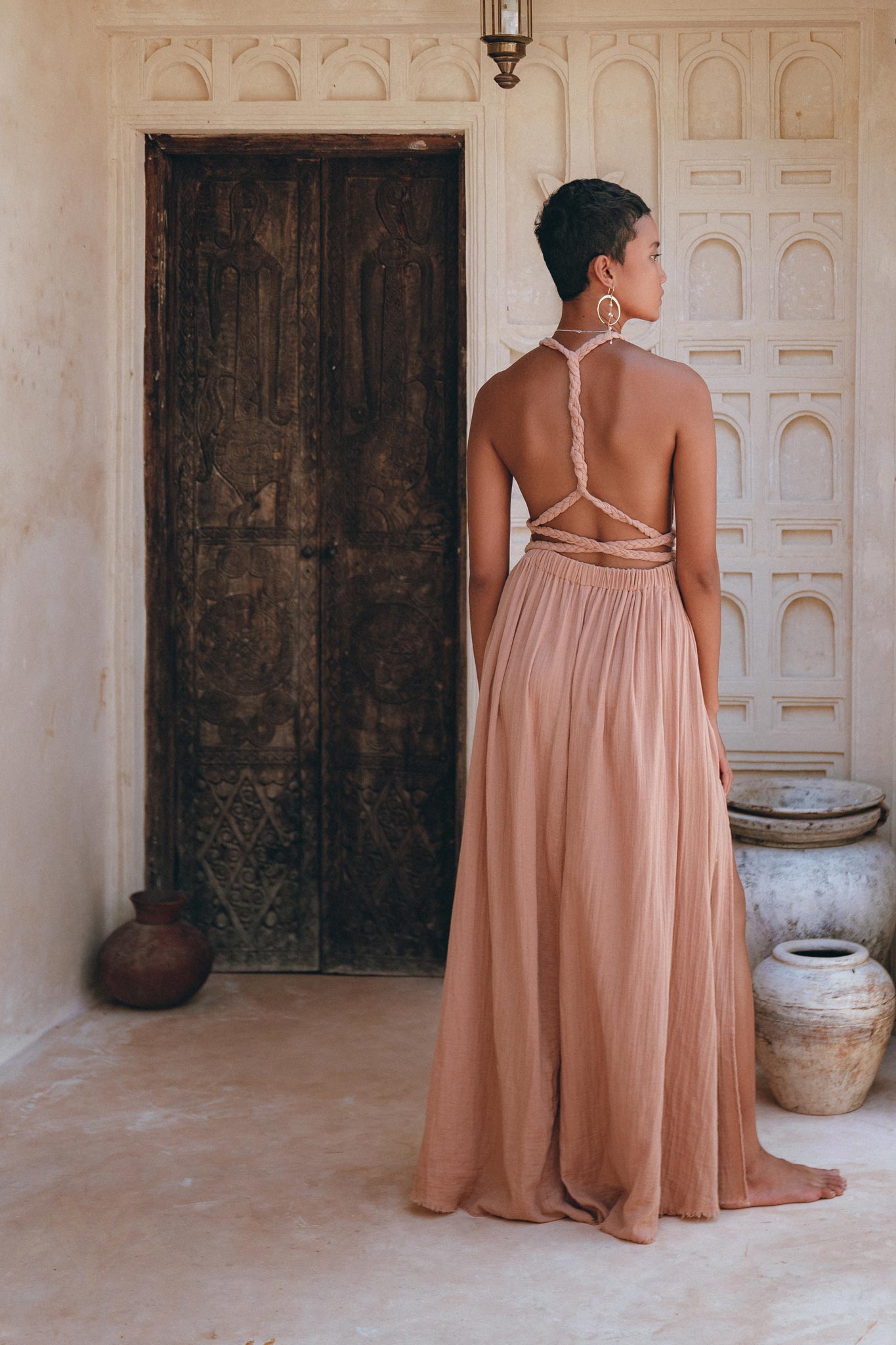 Dusty Pink Greek Goddess Dress • Grecian Dress • Boho Bridesmaid Dress - AYA SW IDR