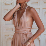 Dusty Pink Greek Goddess Dress • Grecian Dress • Boho Bridesmaid Dress - AYA SW IDR