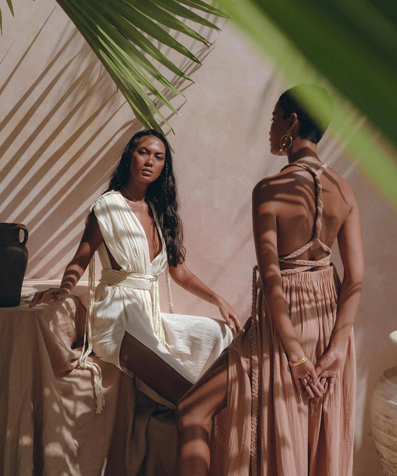 Dusty Pink Greek Goddess Dress • Grecian Dress • Boho Bridesmaid Dress - AYA SW IDR