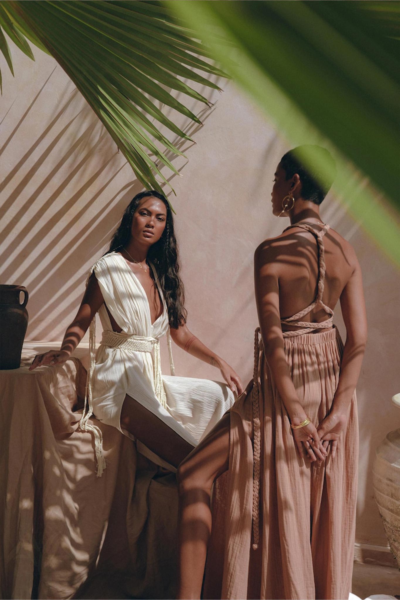 Dusty Pink Greek Goddess Dress • Grecian Dress • Boho Bridesmaid Dress - AYA SW IDR