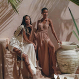 Dusty Pink Greek Goddess Dress • Grecian Dress • Boho Bridesmaid Dress - AYA SW IDR