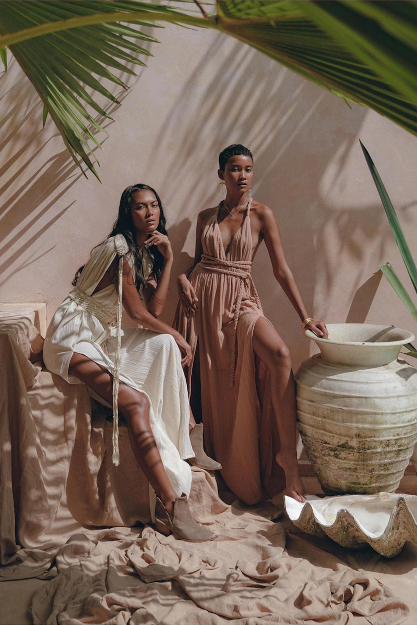 Dusty Pink Greek Goddess Dress • Grecian Dress • Boho Bridesmaid Dress - AYA SW IDR