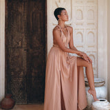 Dusty Pink Greek Goddess Dress • Grecian Dress • Boho Bridesmaid Dress - AYA SW IDR