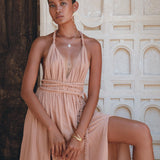 Dusty Pink Greek Goddess Dress • Grecian Dress • Boho Bridesmaid Dress - AYA SW IDR