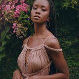 Dusty Pink Greek Goddess Prom Boho Dress - AYA SW IDR