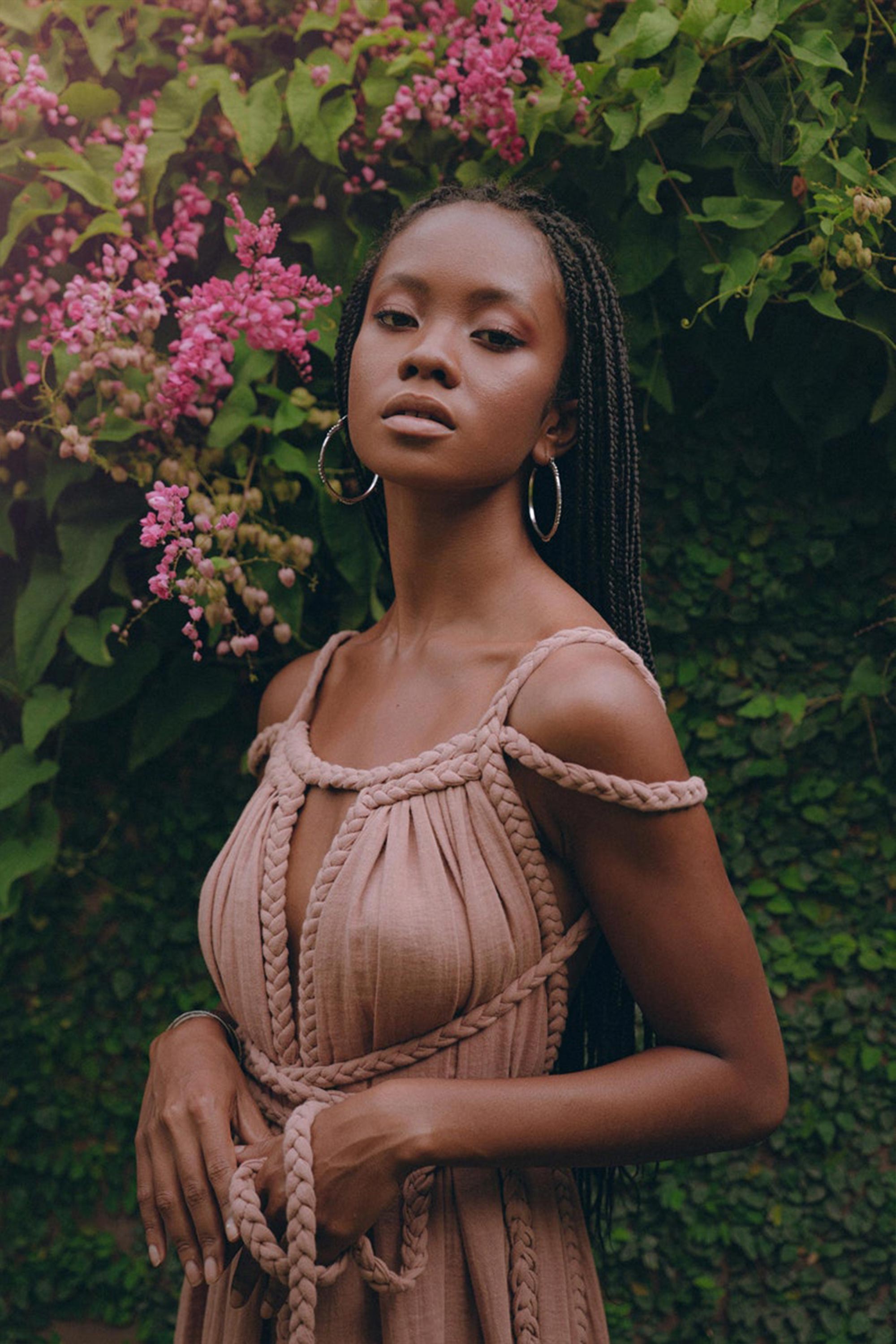 Dusty Pink Greek Goddess Prom Boho Dress - AYA SW IDR