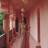 Dusty Pink Greek Goddess Prom Boho Dress - AYA SW IDR