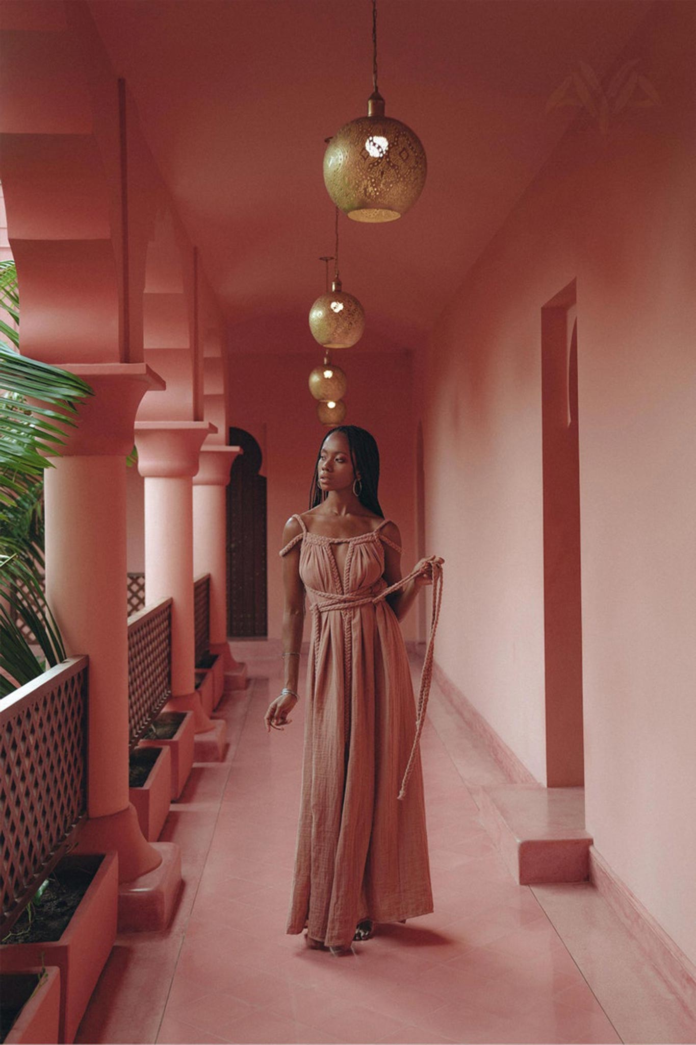 Dusty Pink Greek Goddess Prom Boho Dress - AYA SW IDR