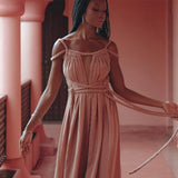 Dusty Pink Greek Goddess Prom Boho Dress - AYA SW IDR