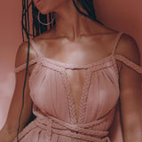 Dusty Pink Greek Goddess Prom Boho Dress - AYA SW IDR