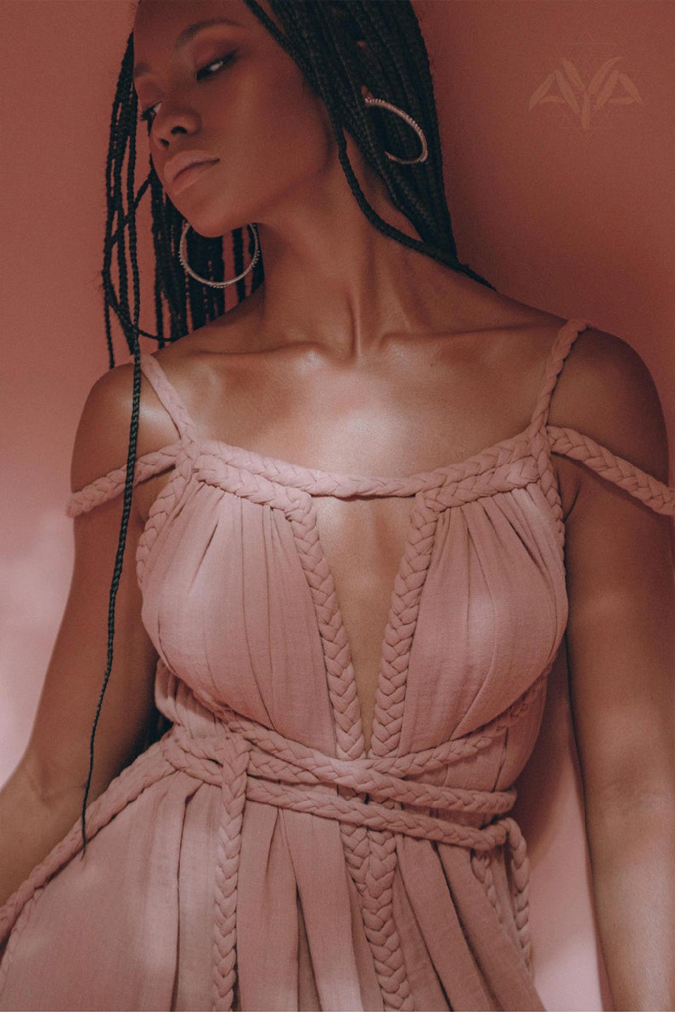 Dusty Pink Greek Goddess Prom Boho Dress – AYA SW IDR