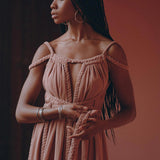 Dusty Pink Greek Goddess Prom Boho Dress - AYA SW IDR