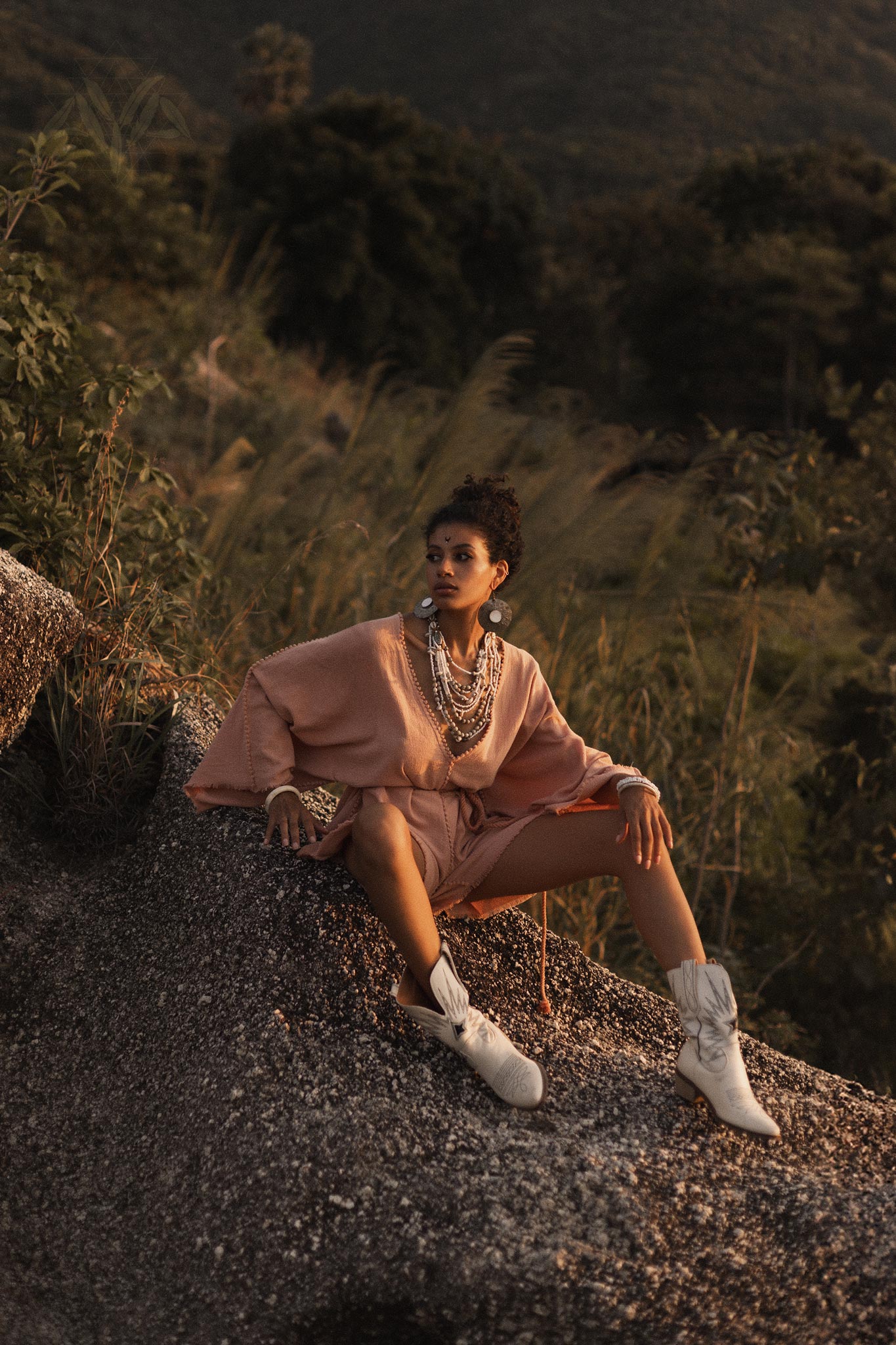 Dusty Pink Handmade Knotted Jumpsuit • Mini Organic Jumpsuit • Romper Dress - AYA SW IDR