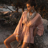 Dusty Pink Handmade Knotted Jumpsuit • Mini Organic Jumpsuit • Romper Dress - AYA SW IDR