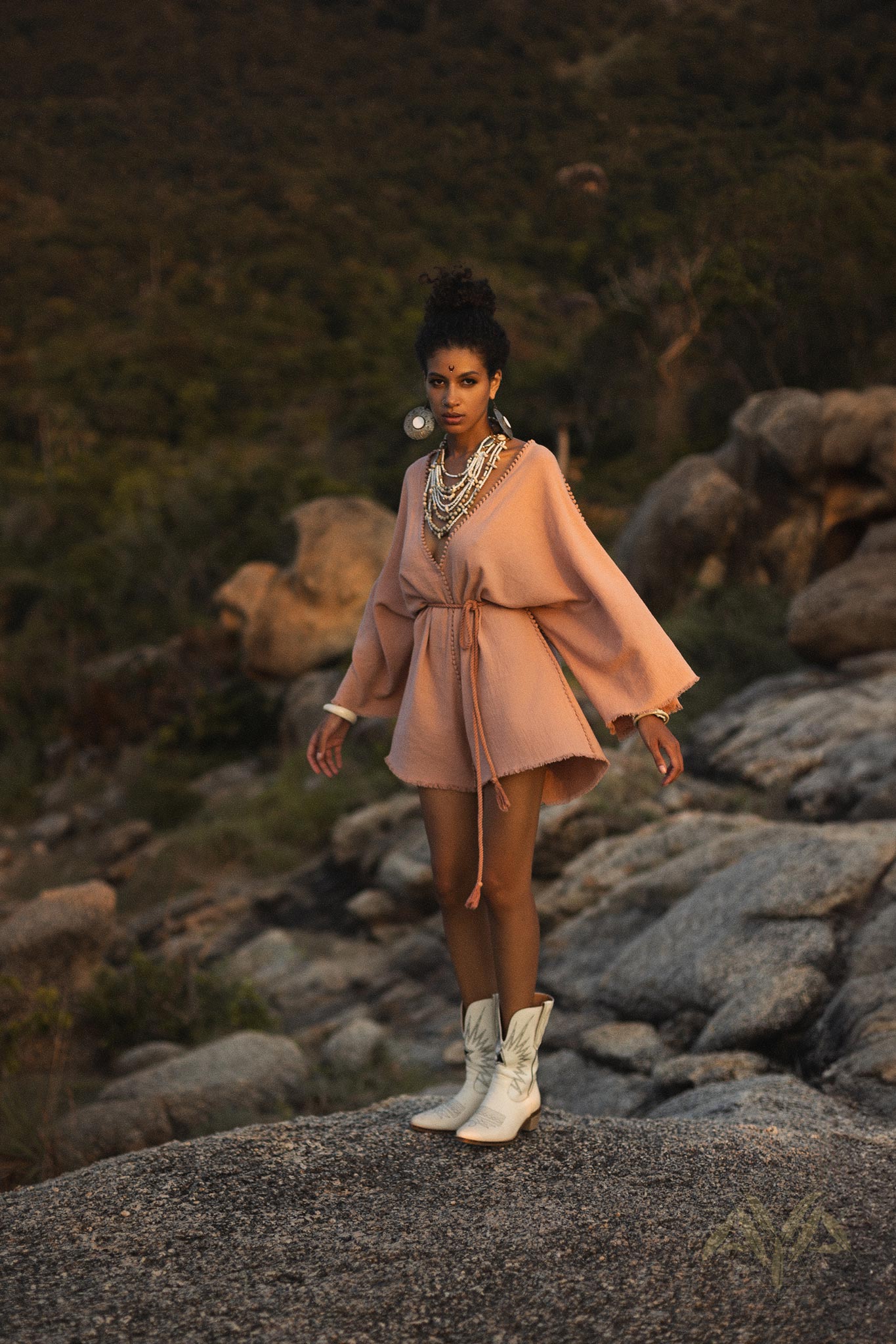 Dusty Pink Handmade Knotted Jumpsuit • Mini Organic Jumpsuit • Romper Dress - AYA SW IDR
