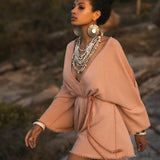 Dusty Pink Handmade Knotted Jumpsuit • Mini Organic Jumpsuit • Romper Dress - AYA SW IDR