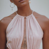 Dusty Pink Maxi Adjustable Dress • Open Back Sides Belly Dress - AYA SW IDR