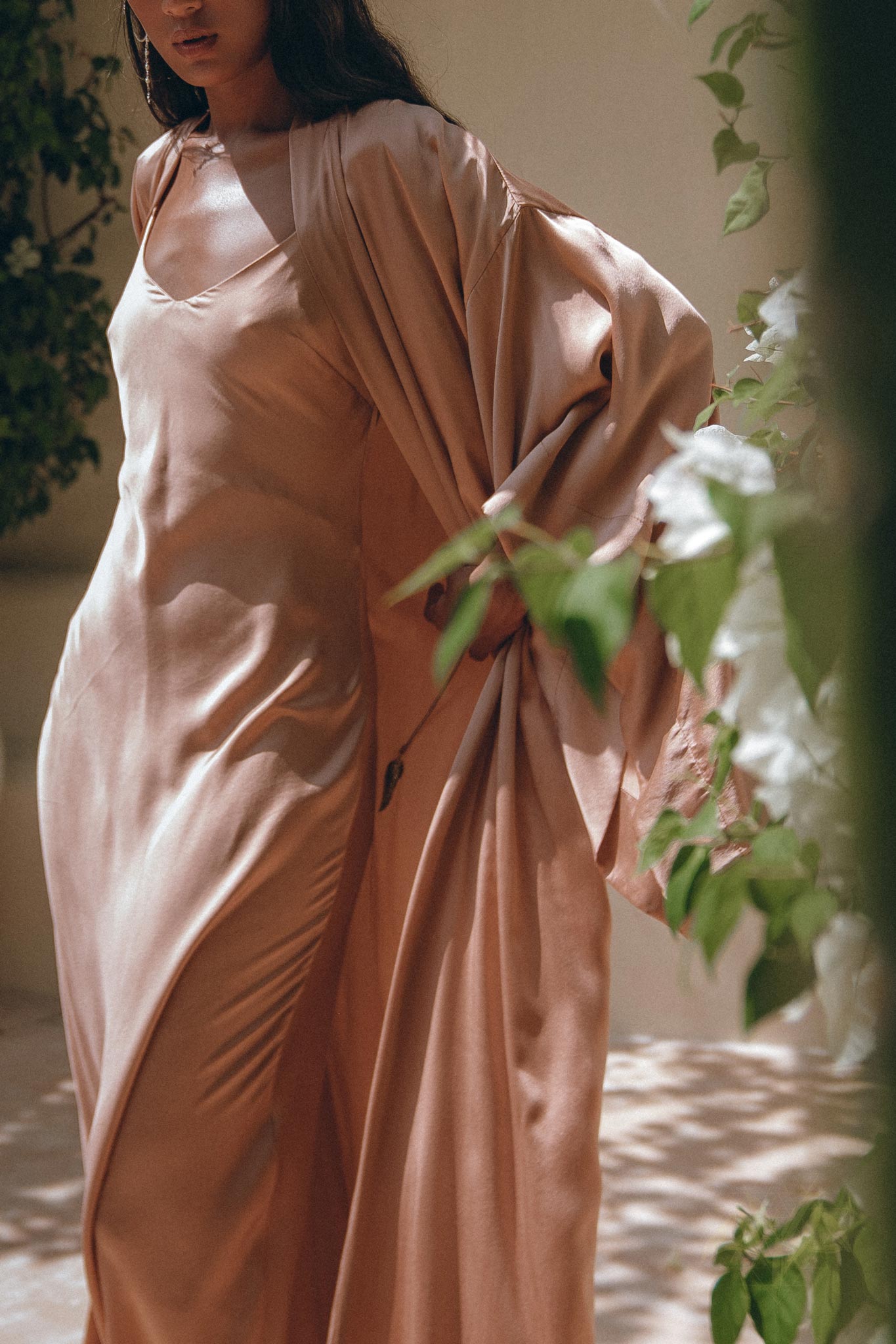 Dusty Pink Peace Silk Slip Dress • Open Back Dress • Evening Boho Dres – AYA SW IDR