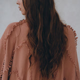 Dusty Pink Poncho Robe • Bridal Cover Up Women • Bohemian Kimono Overcoat - AYA SW IDR
