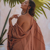 Dusty Pink Poncho Robe • Bridal Cover Up Women • Bohemian Kimono Overcoat - AYA SW IDR