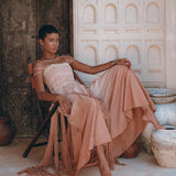 Dusty Pink Tribal Goddess Slip Over • Ethnic Handwoven Macrame Net Overlay Dress - AYA SW IDR