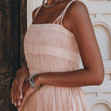 Dusty Pink Tribal Goddess Slip Over • Ethnic Handwoven Macrame Net Overlay Dress - AYA SW IDR