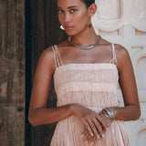 Dusty Pink Tribal Goddess Slip Over • Ethnic Handwoven Macrame Net Overlay Dress - AYA SW IDR