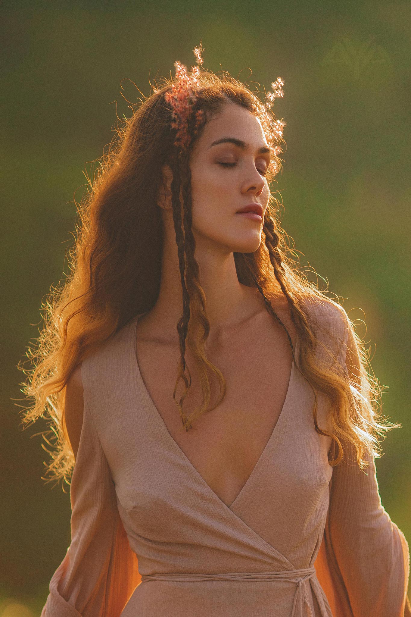 Dusty Rose Makosh Goddess Dress • Organic Bridesmaid Kimono Dress • Cotton Wrap Dress - AYA SW IDR